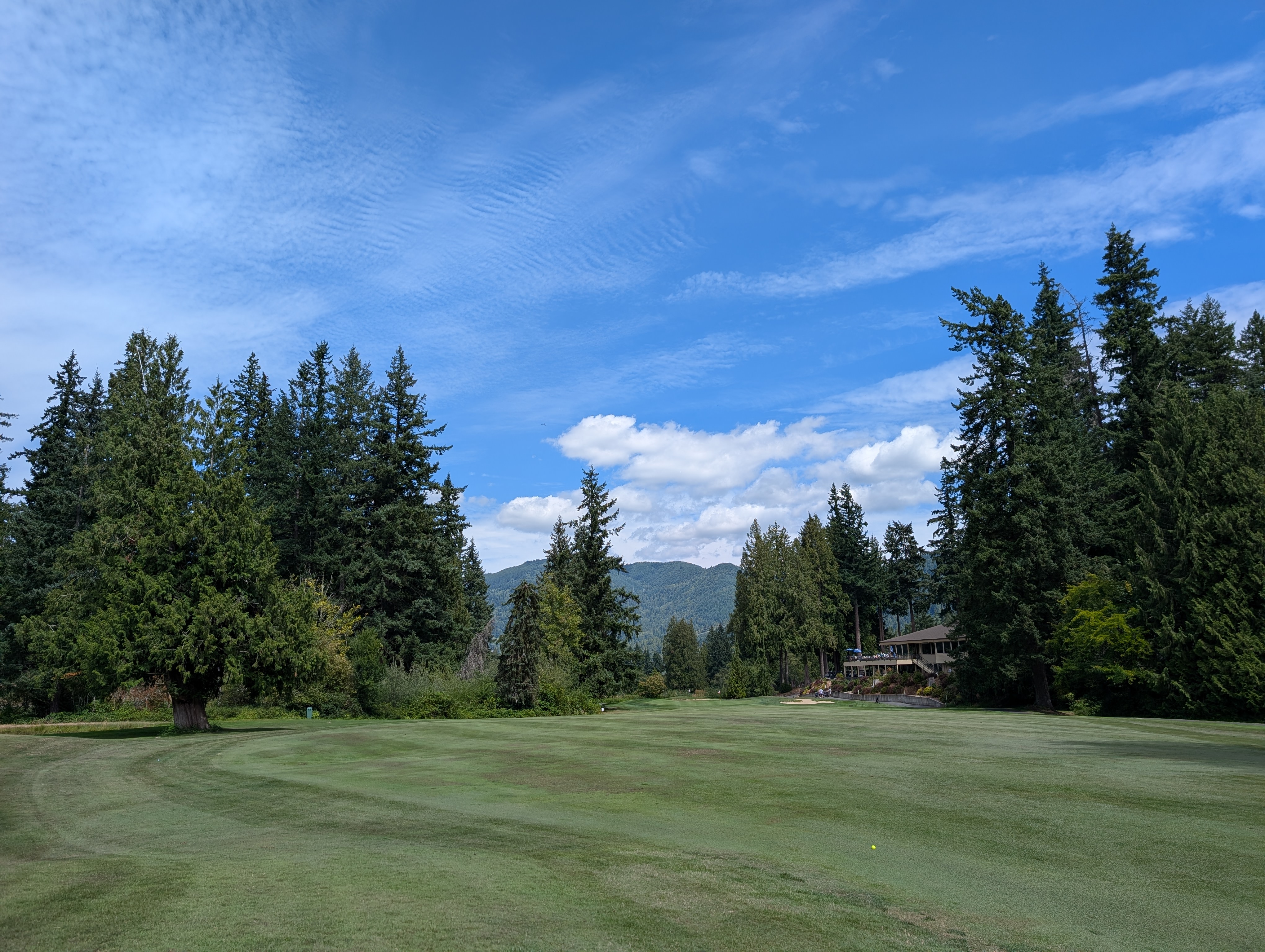 Golf course with mountains